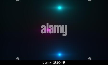 Linear color lightsin the dark. Computer generated backdrop 3d rendering Stock Photo