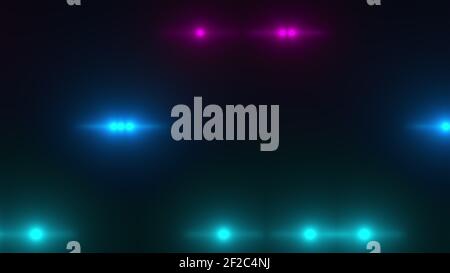 Linear color lightsin the dark. Computer generated backdrop 3d rendering Stock Photo