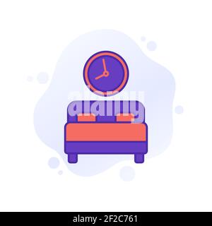 sleeping time vector icon with outline Stock Vector