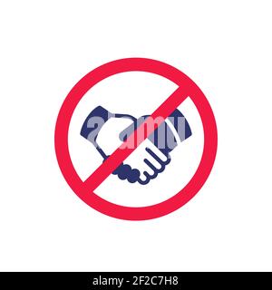 no handshake sign, stop shaking hands icon Stock Vector
