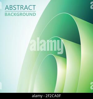 Abstract light clean background with green rolled wrapping paper coil vector illustration Stock Vector