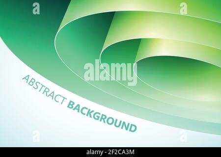 Decorative abstract template with green rolled wrapping paper on white background vector illustration Stock Vector
