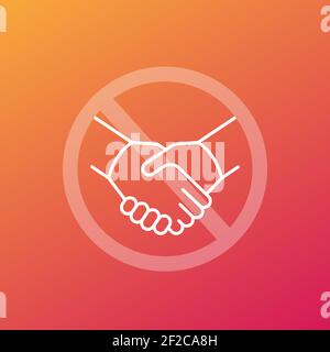 no handshake icon, shaking hands forbidden vector Stock Vector