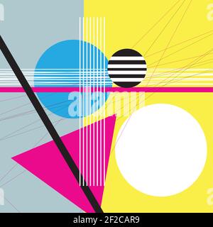 Abstract vector of geometric shapes and various unusual elements. An example of a modern design for a cover or design Stock Vector