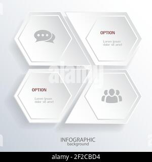 Digital business infographic template with light hexagons in octagon shape and icons isolated vector illustration Stock Vector