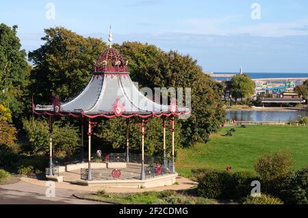 The replica bandstand in South Marine Park South Shields, north east England, UK Stock Photo