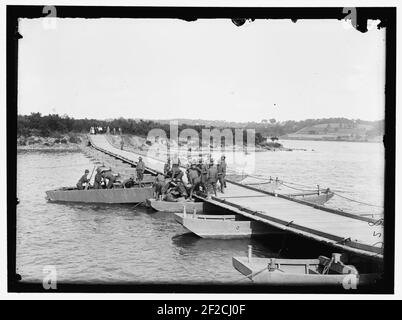 Pontoon bridge built by US Army Engineering unit at Washington Barracks, Washington, D.C. Stock Photo