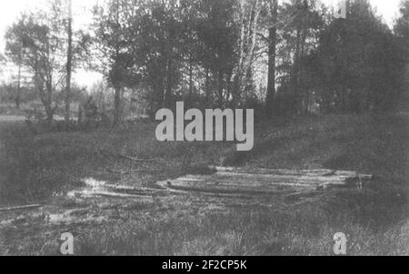 Porosenkov Ravine - Bridge of sleepers. Stock Photo