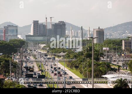 Ayrton Senna Avenue in Barra da Tijuca, Rio de Janeiro, Brazil Stock Photo