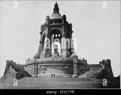 Porta Westfalica - Kaiser-Wilhelm-Denkmal. Stock Photo