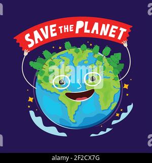 Save the planet. Environmental protection, ecology concept vector Stock Vector