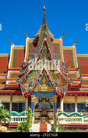 Koh Samui, Thailand - 21 November 2019: Facade of a Buddhist temple on the island of Koh Samui, Thailand Stock Photo