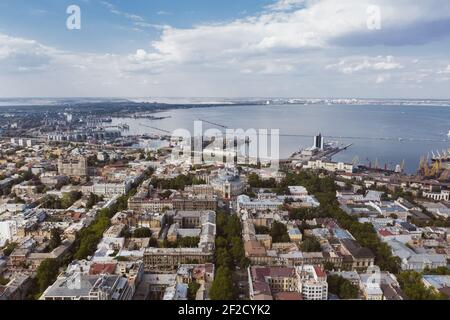 Aerial footage of the old City and port Stock Photo - Alamy