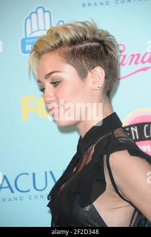 Miley Cyrus at Teen Choice Awards 2013 Prees room at the Universal Amphitheatre in Los Angeles CA Stock Photo