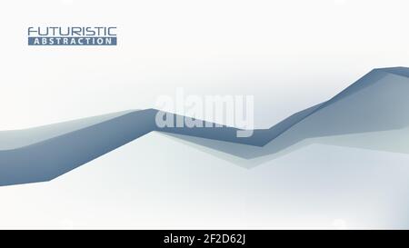 Abstract futuristic bluish grey transparent broken line. Techno vector graphics Stock Vector
