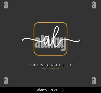 AL Initial letter handwriting and signature logo. A concept handwriting initial logo with template element. Stock Vector