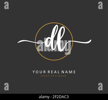 DL Initial letter handwriting and signature logo. A concept handwriting initial logo with template element. Stock Vector