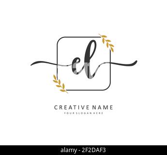 EL Initial letter handwriting and signature logo. A concept handwriting initial logo with template element. Stock Vector