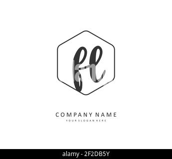 FL Initial letter handwriting and signature logo. A concept handwriting initial logo with template element. Stock Vector