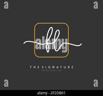 FL Initial letter handwriting and signature logo. A concept handwriting initial logo with template element. Stock Vector