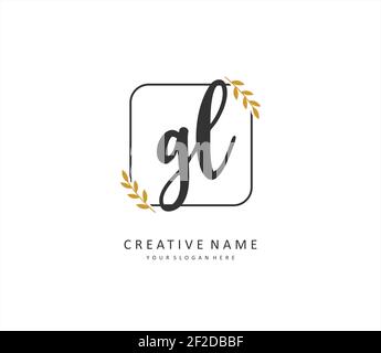 GL Initial letter handwriting and signature logo. A concept handwriting initial logo with template element. Stock Vector