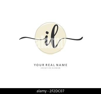 IL Initial letter handwriting and signature logo. A concept handwriting initial logo with template element. Stock Vector