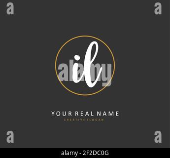 IL Initial letter handwriting and signature logo. A concept handwriting initial logo with template element. Stock Vector