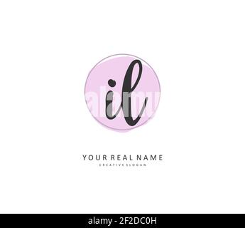 IL Initial letter handwriting and signature logo. A concept handwriting initial logo with template element. Stock Vector
