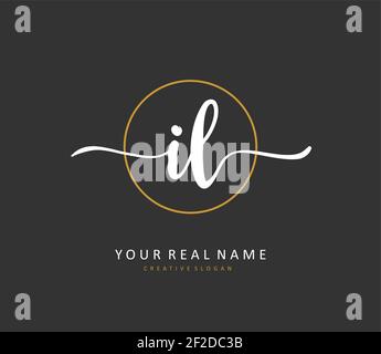 IL Initial letter handwriting and signature logo. A concept handwriting initial logo with template element. Stock Vector