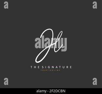 JL Initial letter handwriting and signature logo. A concept handwriting initial logo with template element. Stock Vector
