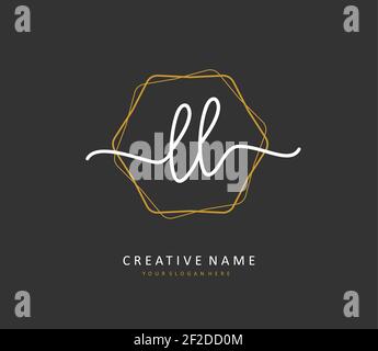 LL Initial letter handwriting and signature logo. A concept handwriting initial logo with template element. Stock Vector