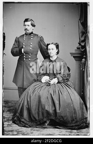 Portrait of Maj. Gen. George B. McClellan, officer of the Federal Army, and his wife, Ellen Mary Marcy Stock Photo