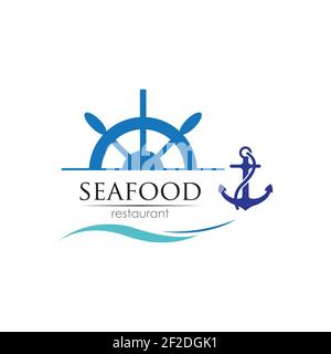 Seafood restaurant logo design. Fish, Food and Beverage logo concept. Vector logo template Stock Vector