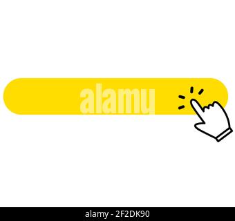 Blank website button with hand cursor icon click and empty copy space ...