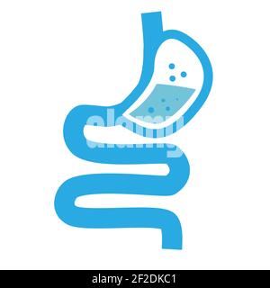 healthy digestion logo. stomach icon on white background. human stomach and gastrointestinal system. flat style. Stock Photo