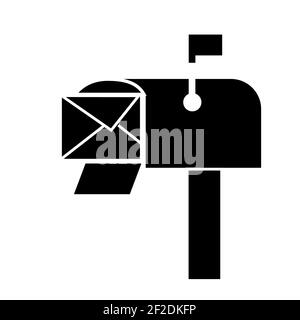 mailbox icon on white background. flat style. mailbox symbol. e mail marketing logo. envelope mail in mailbox sign. Stock Photo