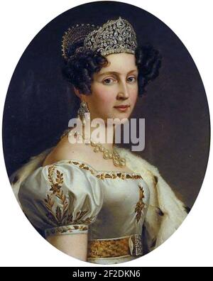 Portrait of Therese Queen of Bavaria, princess of Saxe-Hildburghausen. Stock Photo
