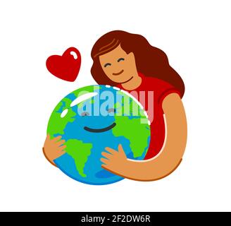 Earth Day, ecology concept in flat style. Save green planet environment Stock Vector