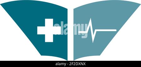 Medical book logo vector icon Stock Vector