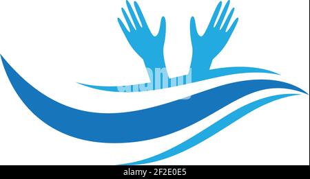 Hand help logo template vector icon illustration design Stock Vector