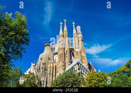 BARCELONA, SPAIN - JUNE 26, 2016: Sagrada Familia by Antoni Gaudi. in Barcelona,in a beautiful summer day, Catalonia, Spain on June 26, 2016 Stock Photo