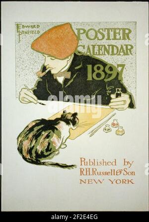 Poster calendar 1897 - Edward Penfield. Stock Photo