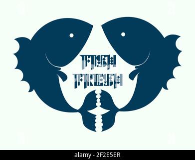 two fish look at each other Stock Vector