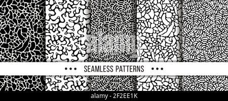 Set of Abstract Seamless Pattern. Collection of elegant patterns for all occasions. Vector illustrations Stock Vector