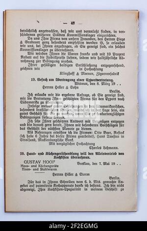 Praktische Korrespondenz des Kaufmanns 1914-048. Stock Photo