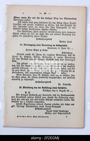 Praktische Korrespondenz des Kaufmanns 1914-049. Stock Photo