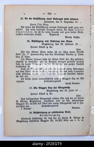 Praktische Korrespondenz des Kaufmanns 1914-114. Stock Photo