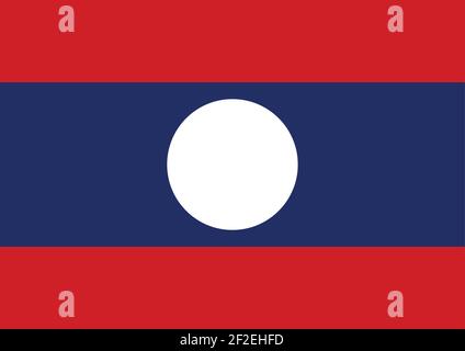 Flag of Laos vector illustration Stock Vector