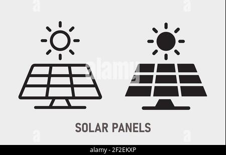 Sun energy icon on white background. Vector illustration. Stock Vector