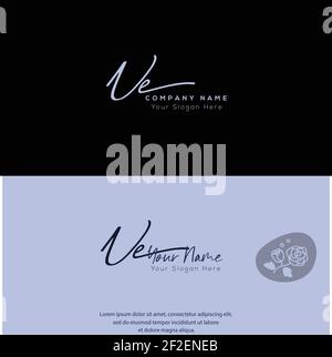 N E NE Initial letter handwriting and signature logo. Beauty vector initial logo .Fashion, boutique, floral and botanical Stock Vector